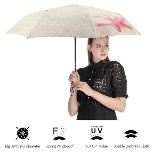 Parapluie pliant automatique rouge à lèvres compact pour voyage
