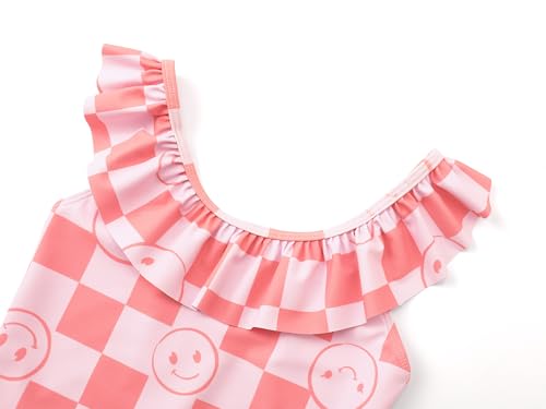 Image of Girls One Piece Swimsuits Adjustable Double Strap for Kids Palm Tree Print Toddler Bathing Suit Size 2T-10