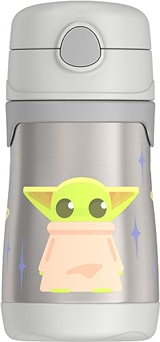 Image of THERMOS Vacuum Insulated Stainless Steel 10oz Straw Bottle, THE MANDALORIAN