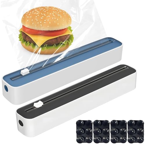 2PCS Foil And Cling Film Dispenser Cling Film Dispenser Kitchen Foil Dispenser | Dual Separator with Suction Cups for Effortless Wrap & Foil Handling