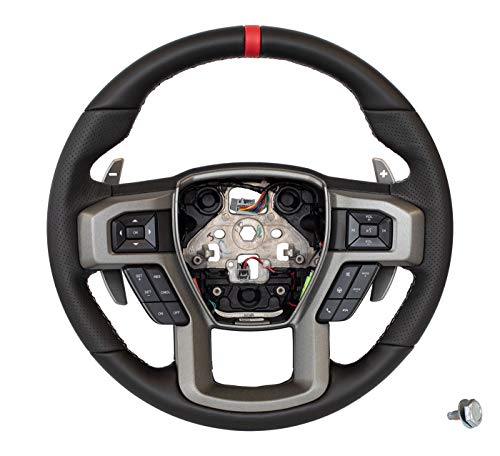 M-3600-F15RRD Leather Steering Wheel with Controls for 2015-2018 F150 Raptor