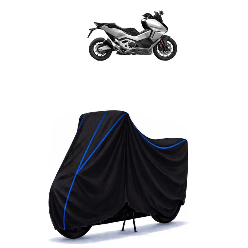 Image of Scooty Cover Water Resistant for Forza | Universal Scooter & Bike Cover | Heavy Duty UV Protection | Dust, Rain & Scratch Protection | Elastic Fit All Weather Indoor Outdoor | Black with Blue Piping
