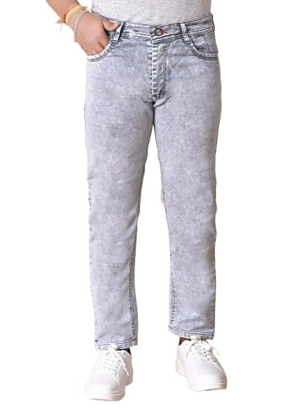 GoSriKi Unisex Cotton Jeans, Black in black
