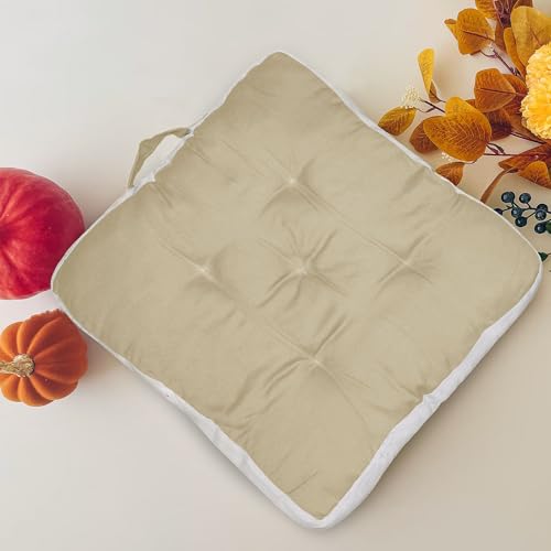 Image of Pet Bed| Dog for Bed, 100% Cotton Comfortable Durable Both Sides usable Square Shape with Handle and Dry Clean Pet Bed | Cat Bed | Puppy Bed |Small Dog Bed for Cats Puppies -Size- (45 x 45cm) (Beige)