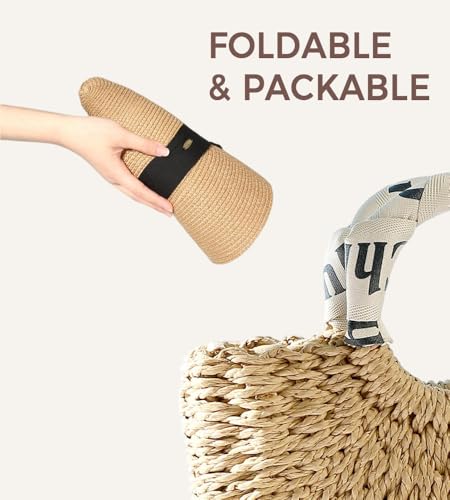 Sombrero de paja para mujer con ala ancha verano playa miniatura 5