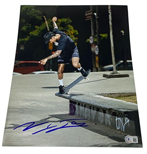 Nyjah Huston Signed Autographed 11x14 Photo Olympics Skateboarder Beckett COA