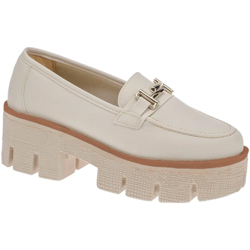 Mocassim Feminino Oxford Solado Tratorada Confortavel Chunky Grunge Moda Blogueira Lóris Shoes 470 (