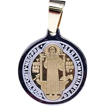 Saint Benedict Medal Cross Pendant Crucifix Chain Pendant Circular Exorcist Jesus Cross Pendant Accessories
