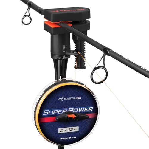 KastKing TrueWind Clamp-On Fishing Line Spooler, Portable Fishing Reel Spooler for Spinning & Baitcasting Reels, No Line Twist, Adjustable Tension, Built-in Line Cutter