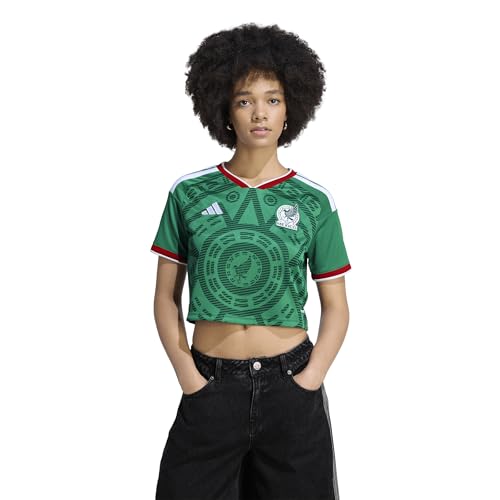 adidas Women's Mexico 2026 Home Rep Cropped Jersey, Bold Green
