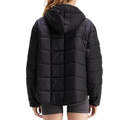 SenyaJumf Women's Cozy Beige Oversized Hooded Puffer Jacket - Lightweight & Packable for Winter Adventures - Image 4