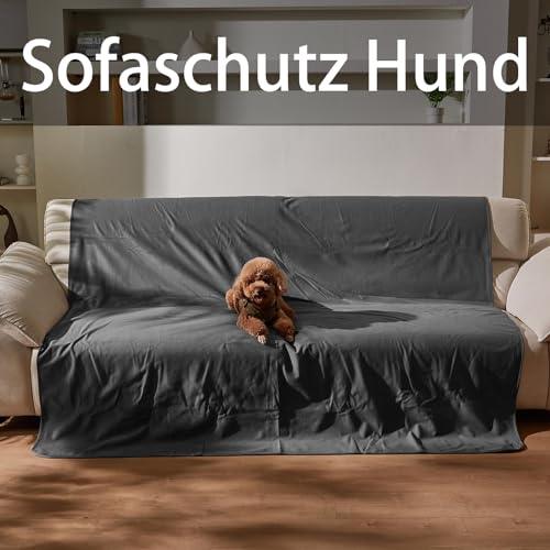 Kritter Planet Hundedecke Wasserdicht, Kuschelig Sex Decke, Urinbeständige Haustierdecke Waschbar Hundedecke für Sofa Bett Couch Autositz Möbel, XXL Decke 229 x 203 cm, Hellgrau/Dunkelgrau