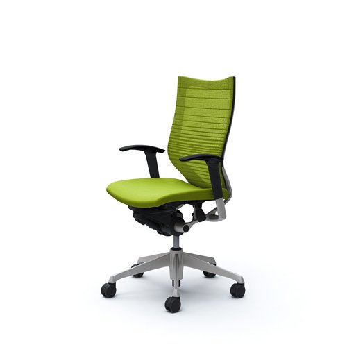 オカムラ 岡村製作所 デスクチェア オフィスチェア バロン ハイバック 可動肘 座クッション ライムグリーン CP85DR-FGR5
