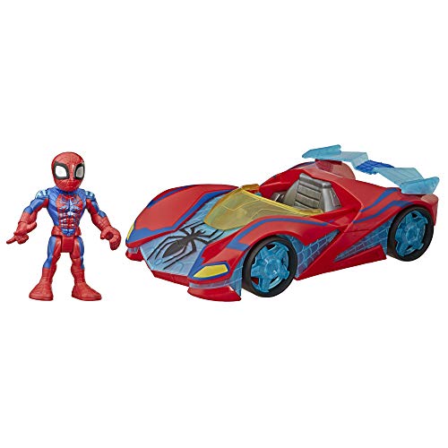 Super Hero Adventures Playskool Heroes Marvel Spider-Man Web Racer, 5-Inch Figure and Vehicle Set, Collectible Toys for Kids Ages 3 and Up