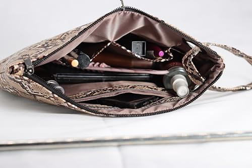 Image of Amaze Women's Oversized Envelope Clutch Purse, Large PU Leather Evening Bag with Wristlet Strap for Wedding & Party