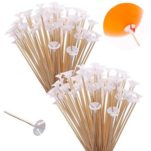 Toyland® Confezioni di bastoncini e tazze per palloncini in bambù da 200-32 cm (12,5') - Ecologici, riutilizzabili e riciclabili - Decorazioni per feste e feste