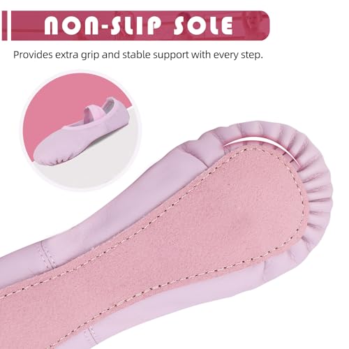 Ballet Shoes for Girls Ballet Dance Slippers Boys Soft No-Tie PU Leather Ballerina Shoes for Toddler/Little Kid/Big Kid/Women3