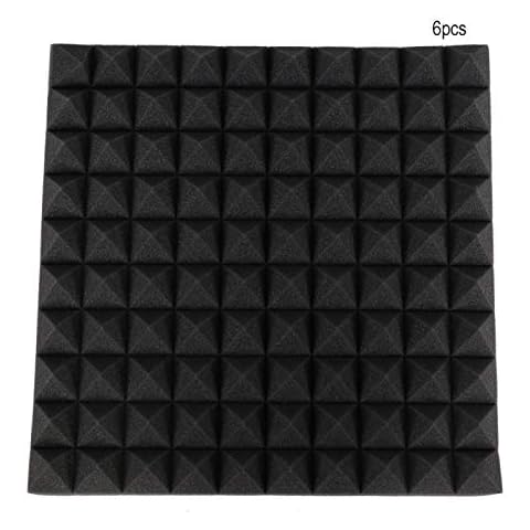 KIKYO Acoustic Foam Panels, 50 * 50 * 5cm 6Pcs Pyramid Shape Sound-Absorbing Sound Panels wedges Soundproof Sound Insulation Absorbing(#3) Cover