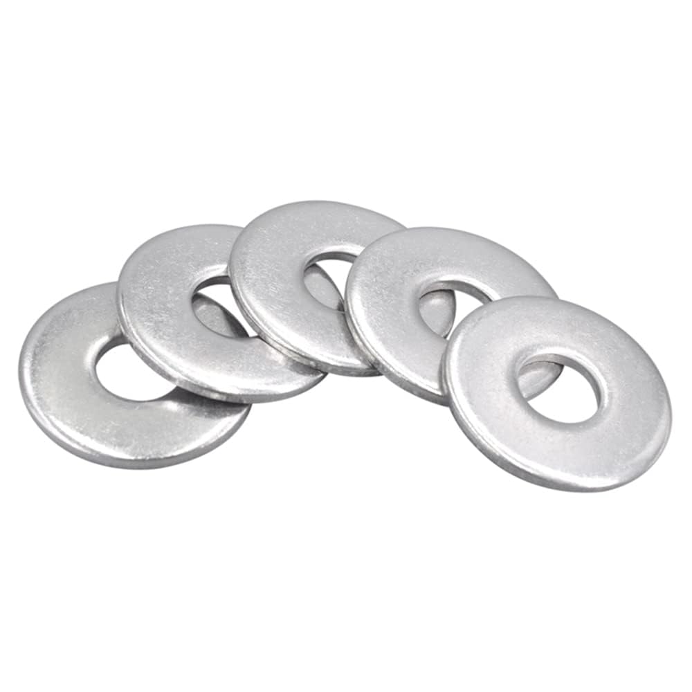 100 Pieces M6 Stainless Steel Flat Washers 18mm Penny Repair Metal Plain Round Washer Large OD Metric Flat Spacer Washer Mudguard Fender Washers for Screws Bolts