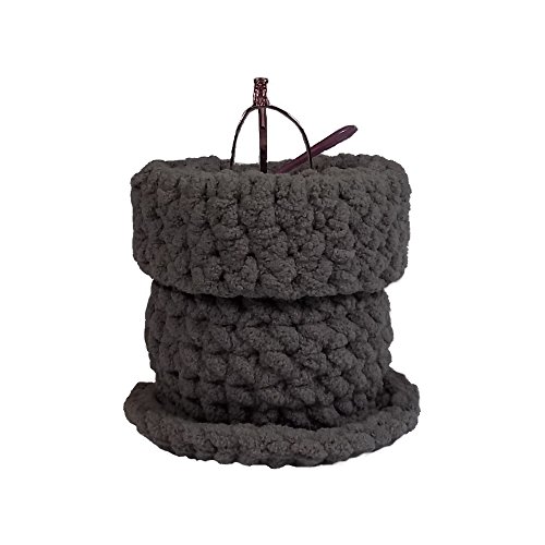 Hand Crocheted Soft Eyeglass Basket -Â Upright Standing Eyeglass Case or Eyeglass Holder for Desktop, Nightstand, and Countertop - Dark Grey