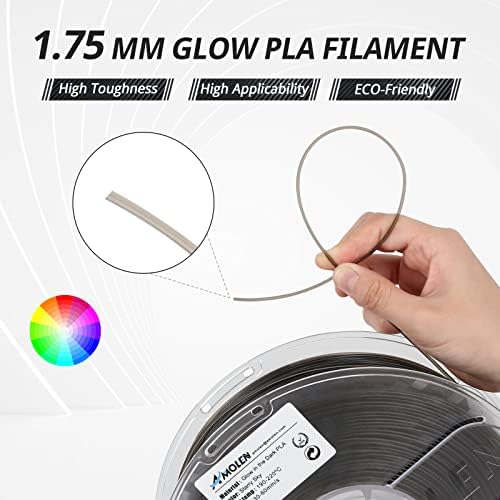 Image of AMOLEN 3D Printer Filament, PLA Filament 1.75mm, Glow in The Dark Filament Blue Starry Sky, Best with UV Lamps, Fit Most 3D FDM Printers, Dimensional Accuracy + /- 0.02 mm, 1kg(2.2lbs) Spool