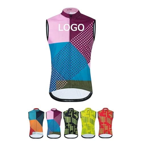 COITROZR Maillot Ciclismo Personalizado Chaleco de Ciclismo Sin Mangas Ligero de Secado Rápido para Hombre & Mujer con Logotipo del Equipo(B)