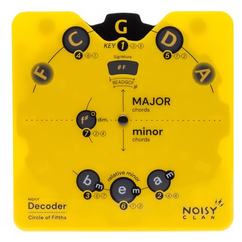 Circle of Fifths Wheel Tool with Built-In Stand: Music Theory Chord Wheel