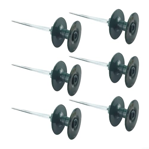 Lot de 6 guides de tuyau d'arrosage avec mécanisme de roulement lisse et piquet en zinc fiable pour une utilisation facile