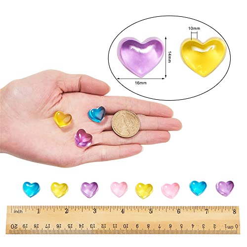 Ipotkitt 40Pcs/Set Transparent Heart Resin Cabochons Love Slime Charms For Diy Scrapbooking Phone Embellishments Jewelry Making Accessories - 14X16Mm #TOP3