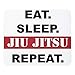 Produktbild Eat Sleep Jiu Jitsu Repeat Mauspad für Laptop, Computer, rutschfeste Gummiunterseite, Weiß (240 x 200 x 4 mm), Farbe: Eat Sleep Jiu Jitsu Repeat