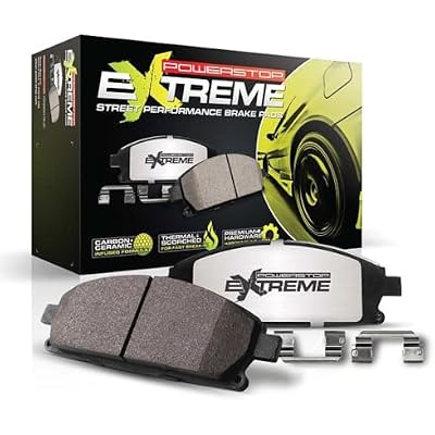 PowerStop Rear Brake Pads For Cadillac CTS 2004-07 |CTS 2009-19 |STS 2006-11 |Chevrolet Camaro 2010-15 |Camaro 2017-24 - Z26 Carbon-Fiber Ceramic Brake Pads With Installation Hardware, Z26-1053