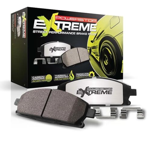 PowerStop Front Brake Pads For Chrysler 300 2005-10 |300 2012-14 |300 2023 |Dodge Challenger 2008-23 |Charger 2006-10 - Z26 Carbon-Fiber Ceramic Brake Pads With Installation Hardware, Z26-1298 by Power Stop - Used condition - CA$87.83