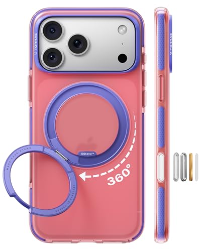 TORRAS iPhone 17 Pro �p�P�[�X �y�J���[�A�N�Z���g�E���������q�ϏՌ��o���p�[�z�����O Ostand O3 Hue MagSafe�Ή� �ČRMIL�K�i�ϏՌ� �X�^���h �w��h�~ ���ϖh�~ �J�����R���g���[���{�^���t�� �X�g���b�v�z�[�� ��