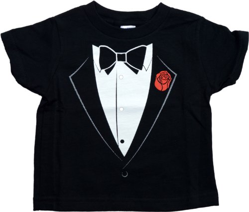 Ann Arbor T-shirt Co. Big Boys' Tuxedo Tee | Kid's Wedding Youth & Toddler Shirt2