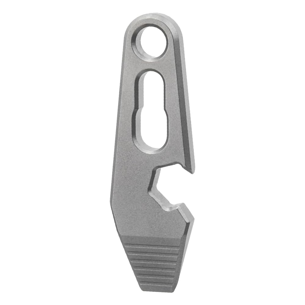 Dongker Grey Edc Pry Bar, Tc4 Titanium Keychain Multi Tool With Bottle Opener & Flathead Screwdriver Tip For Outdoor Camping Adventure Hunting
