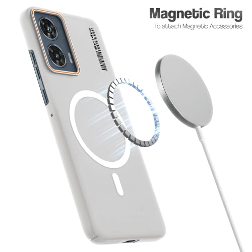 Image of Mr. Case Back Cover for Motorola Moto Edge 50 Fusion 5G Sleek Frosted Translucent Back Only Compatible with Wireless Magnetic Accessories | Anti-Scratch Shockproof Phone Case - White