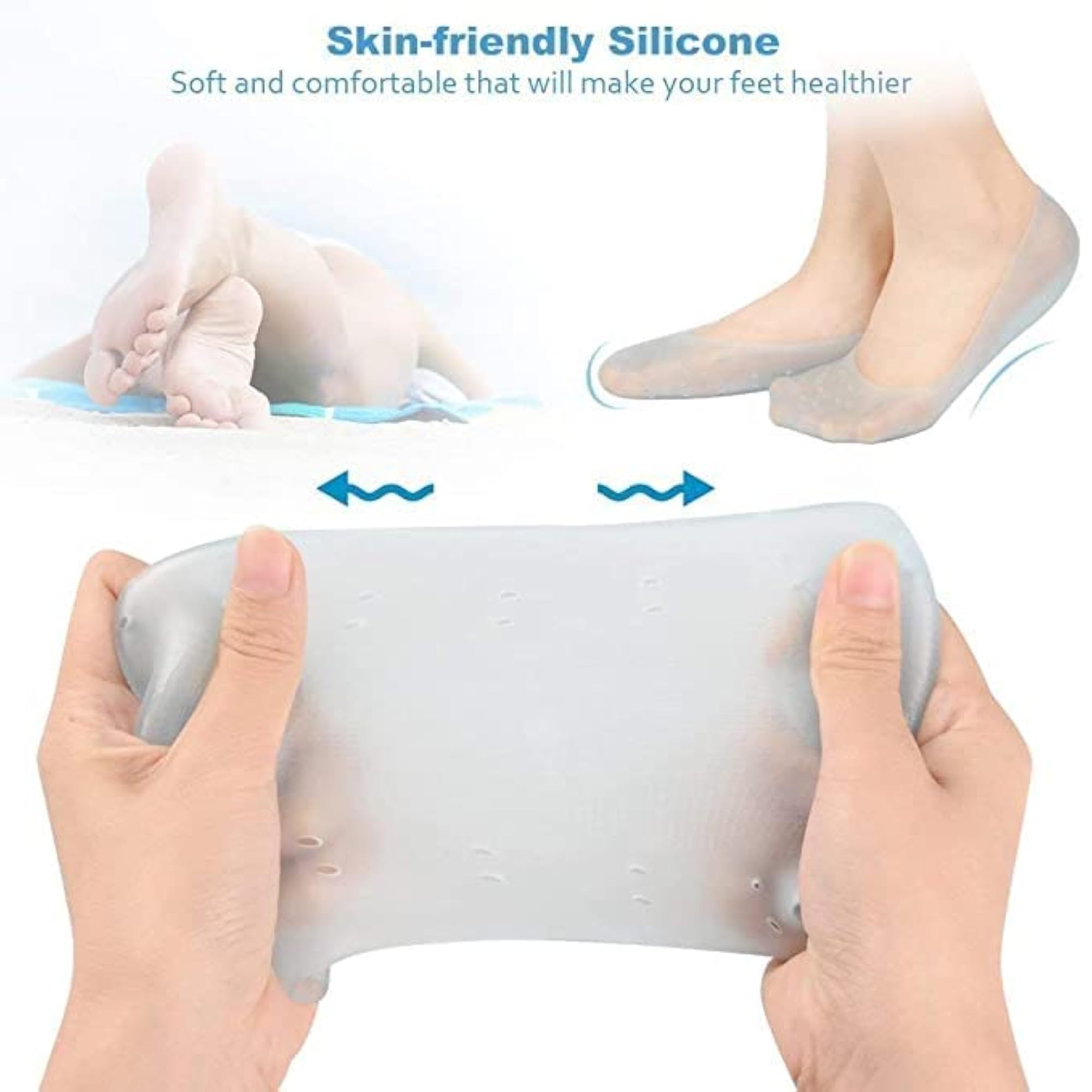 Anti Crack Full Length Silicone Foot Protector Socks for Moisturizing