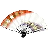 舞扇子 黒塗骨 白 朱 紫 箔ちらし 両褄 9寸5分 日本製 京扇子 お稽古に最適！ 舞踊や祭りダンスにも！
