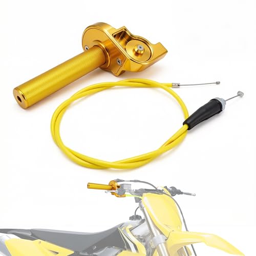 Poignée accélérateur moto 22mm contre la fatigue du poignet en dirt bike 250cc jaune
