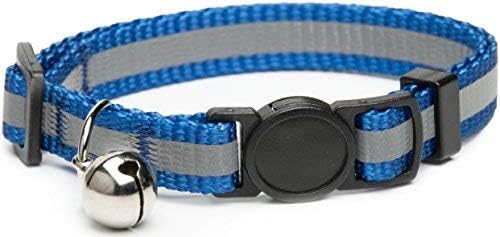 Friends Forever Breakaway Cat Collar - 4 Pack Fancy Reflective Cat Collars Breakaway with Bell - Pink/Red/Black/Blue Adjustable Nylon