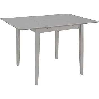 Vidaxl Gummiholz Massivholz Esstisch Esszimmertisch Kuchentisch Speisetisch Ausziehtisch Holztisch Tisch Esszimmer Kuche Grau Mdf Ausziehbar 80 120 Cm Amazon De Kuche Haushalt