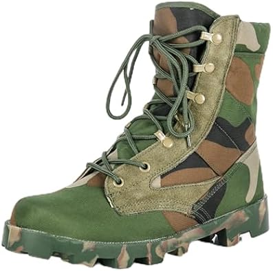 Mens High Top Lace Up Work Military Tactical Boots Non-Slip Rubber Outsole Wear Resistance Lightweight Combat Boots For Outdoor Trekking Commando Army Desert Jungle Backpacking