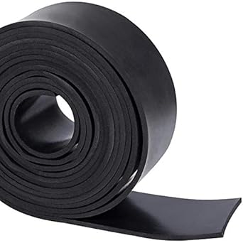 Solid Neoprene Rubber Strips Roll 1/8 (.125) inch Thick X 2 inch Wide X 10 Feet, for DIY Weather Stripping, Gasket, Seal