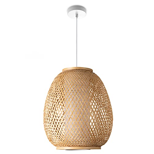 Paco Home Deckenlampe Bambus Hängeleuchte Boho Wohnzimmer Hängend Natur...