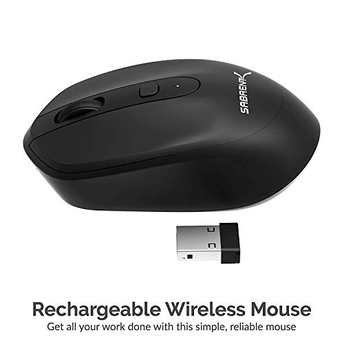 Sabrent 2.4Ghz Rechargeable Wireless Mouse With Adjustable Resolution (Ms-Rcwm) #TOP1