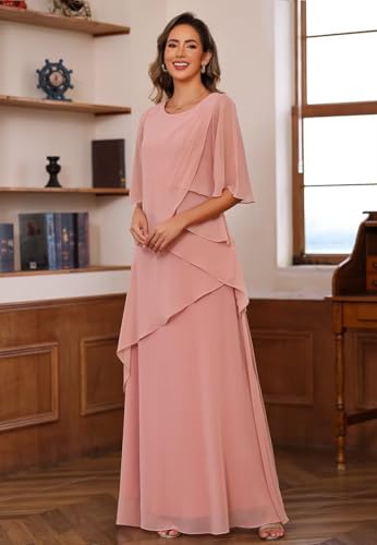 Women's Mother of The Bride Dresses 2025 for Wedding Chiffon A Line Formal Evening Dress PU1943