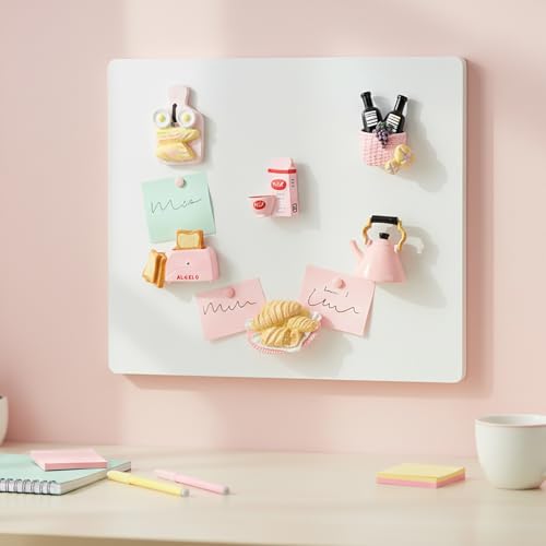 Set de 6 imanes decorativos para refrigerador de resina rosa miniatura 5