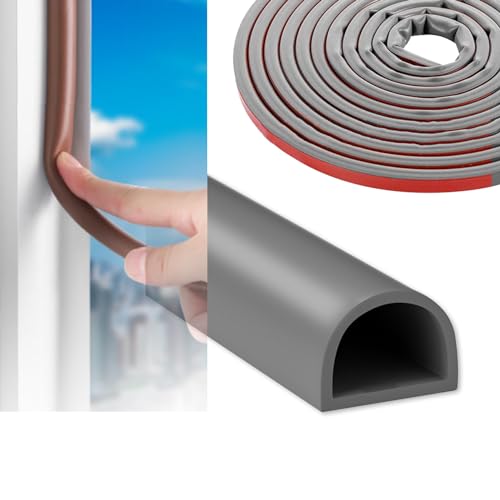 PJTL 高密度シリコーンゴム素材 隙間テープ すきまテープ 隙間パッキン 室内 ドア 窓 密封する 自己粘着 防水 高温に強い 衝突回避 防塵 密封する 防音 摩耗しにくい (グレー, 9mm*8mm*6M)