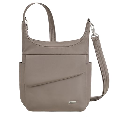 Travelon Bolsa carteiro clássica antifurto, Avelã, 9' x 12.5' x 3.5' Center Height:9.5'