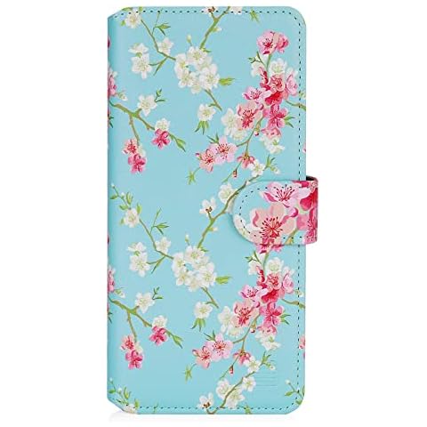 32nd Floral Series 2.0 - Design PU Leather Book Wallet Case Cover for Motorola Moto G22, Designer Flower Pattern Wallet Style Flip Case With Card Slots - Spring Blue Cover